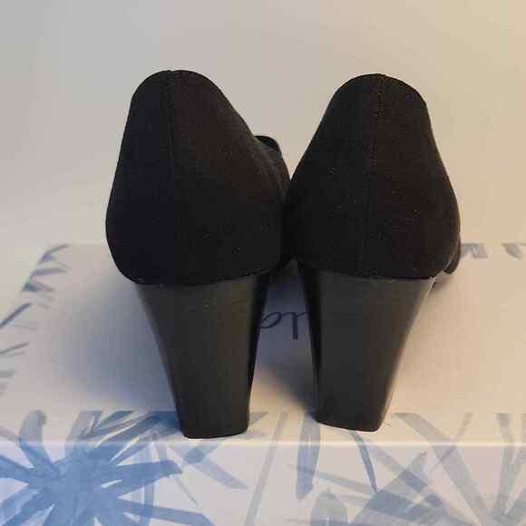 NIB Abella Eve Black Suede Crossover 3" Heels sz 9M - Picture 6 of 7